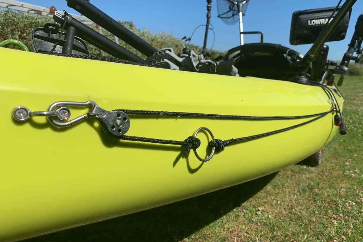 équiper un kayak de pêche : le va-et-vient et l'ancre