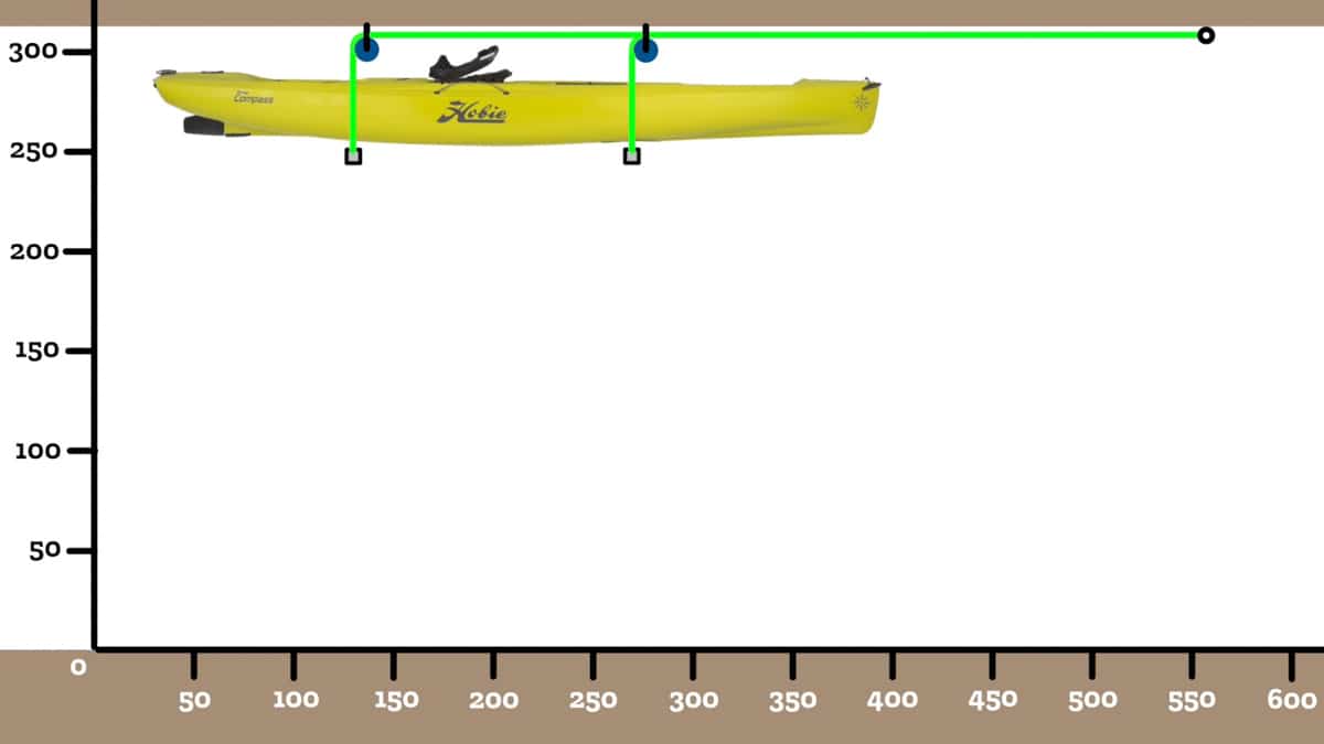 suspendre-kayak-plafond-poulies-simple-position-haute
