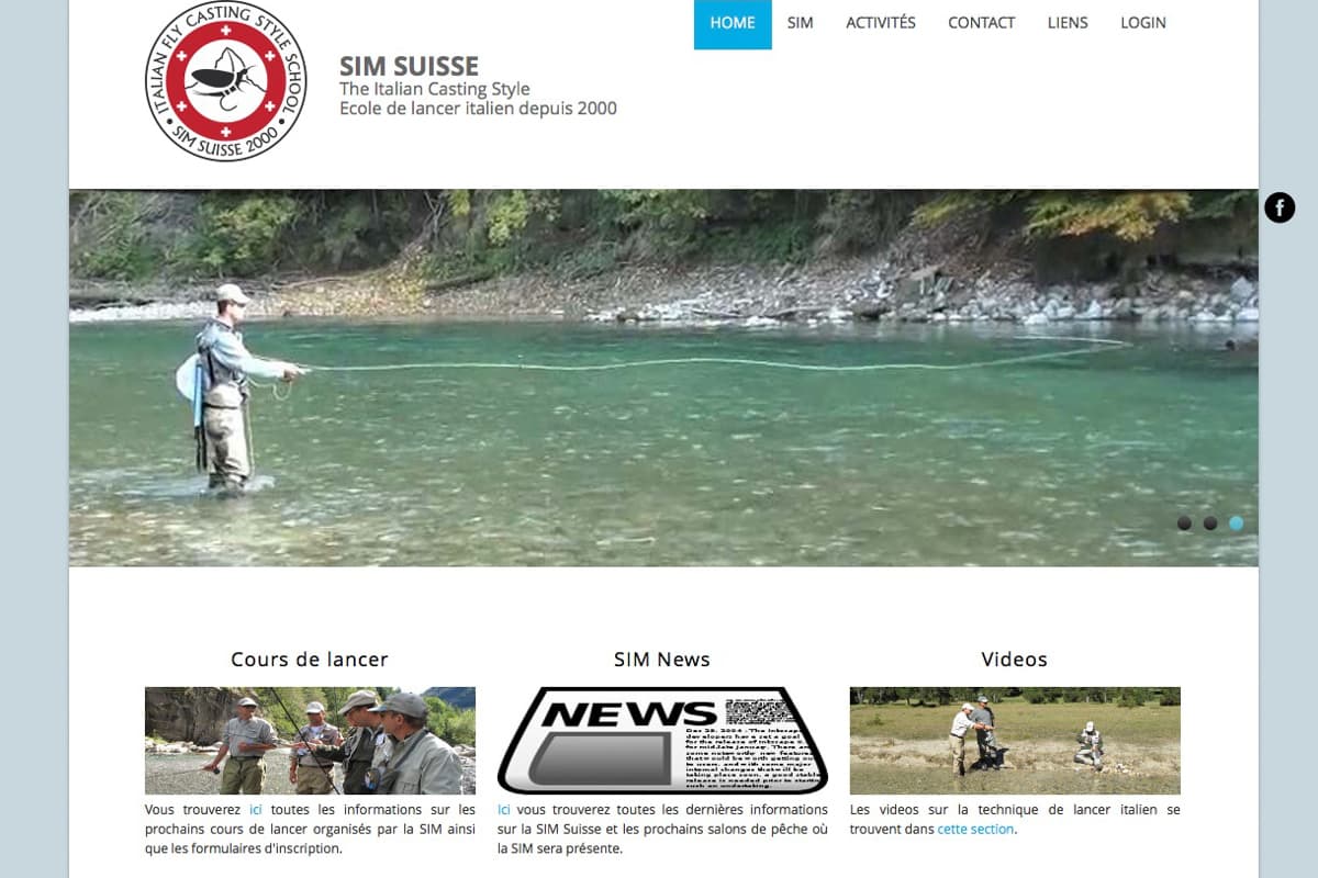 Site internet de l'école de pêche à la mouche SIM Suisse.