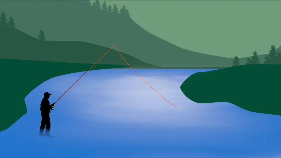 En nymphe à l'espagnole, à courte distance, la dérive s'effectue avec une bannière parfaitement tendue