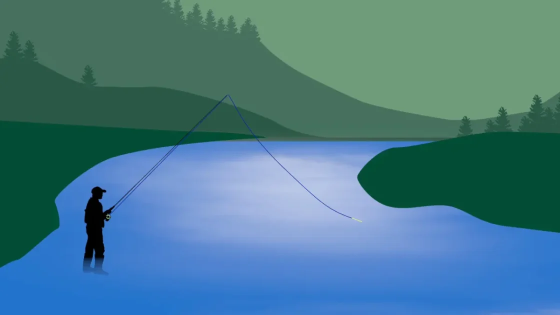 En nymphe à la française, à courte distance, seul le bas de ligne est utilisé, ce qui minimise l'impact de la ligne sur la dérive.